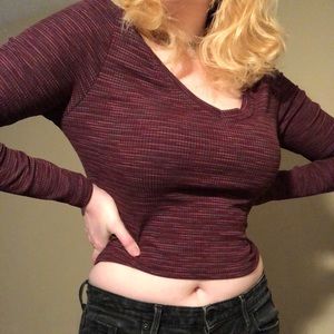 Long sleeve purple crop